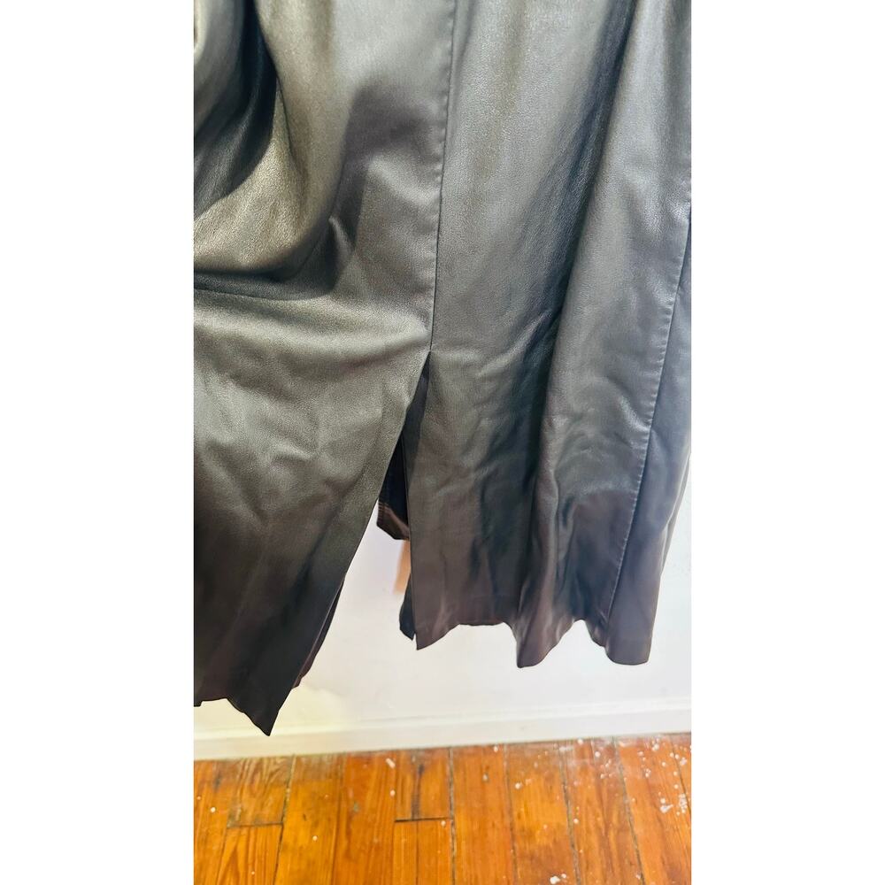 JASON WU Black Faux Leather Long Fringe Trench Style Tie Waist Jacket size XS - Picture 14 of 16